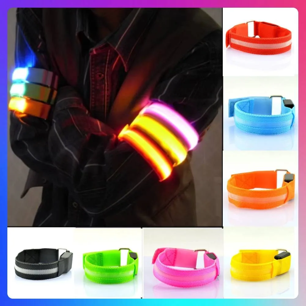 LED Flashing Bracelet Light Up Glow Bracelet Wristband Vocal Concert Party Props Christmas Gift Sports Night Running Armband