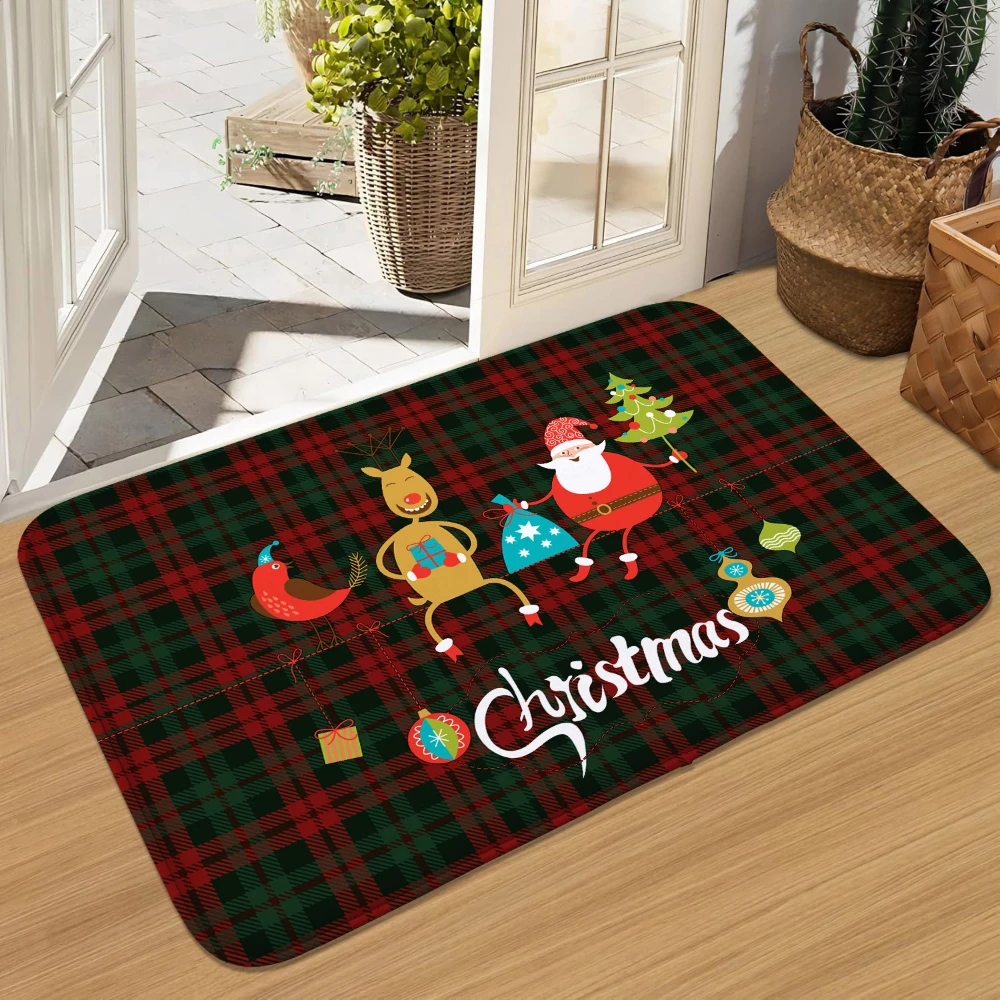 1Pcs Christmas Soldiers Welcome Rug Doormat NonSlip Entryway Rug Living Room Bedroom Kitchen Washable Outdoor Indoor Floor Mat