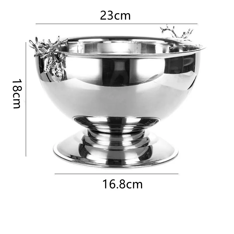 3L Bottle Cooler 304 Stainless Steel Deer Head Ear Can Cooler Champagne Bowl Bucket Keg Double Wall Beer Ice Bucket Bar Supplies