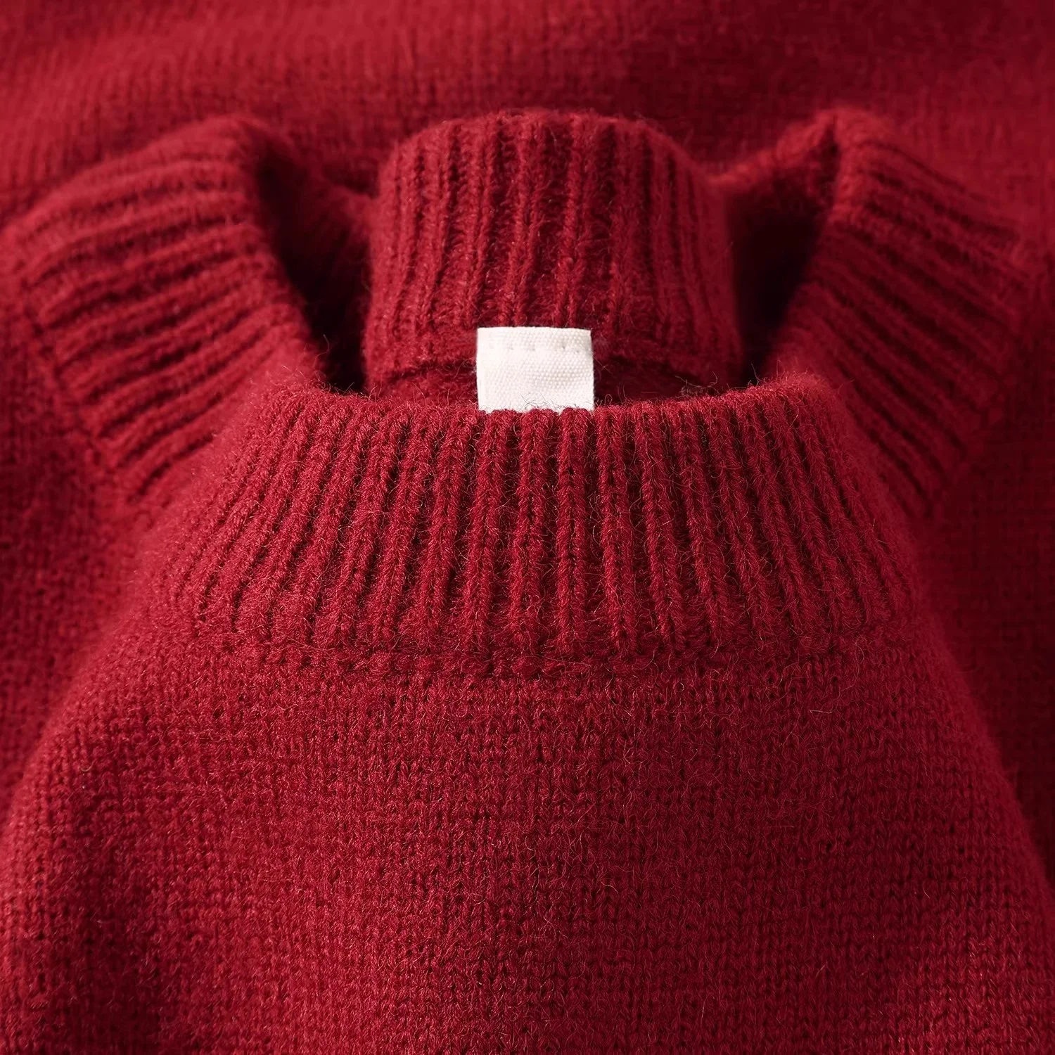 

Вязаный свитер больших размеров, красный, с круглым вырезом, осенне-зимний, новогодний, праздничный, для фотосессий, к Новому году