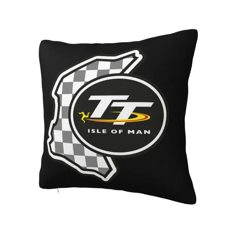 Isle Of Man TT Throw Pillow Case 66*66cm for Living Room Motorcycle Races Cushion Cover Soft Polyester Pillowcase