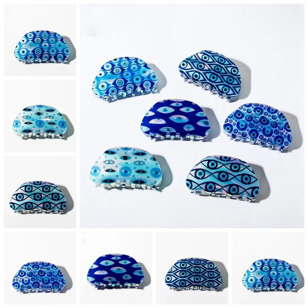 

Creative PVC Blue Demon Eye Hair Claw Hair Clip Kroean Style Blue Devil's Eye Shark Clip Ponytail Holder Hair Accessories Travel