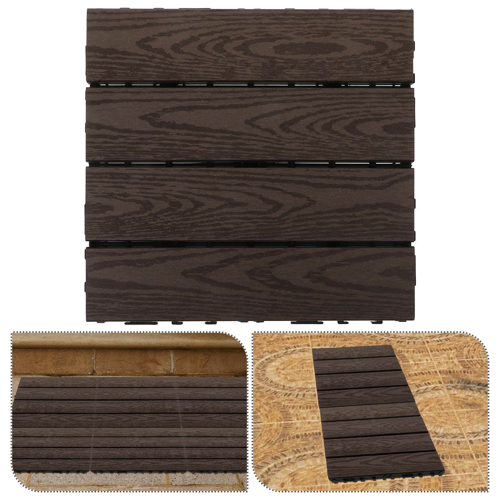 

Durable Interlocking Plastic Decking Tiles PVC Wood Flooring Round Rug Anti Slip Mats for Home Garden Balcony Bathroom