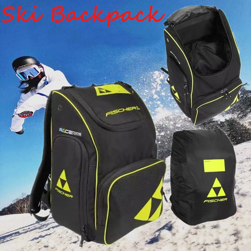 Bolsa multifunción de gran capacidad para botas de nieve, mochila impermeable con cubierta antipolvo para esquí, casco, 55L