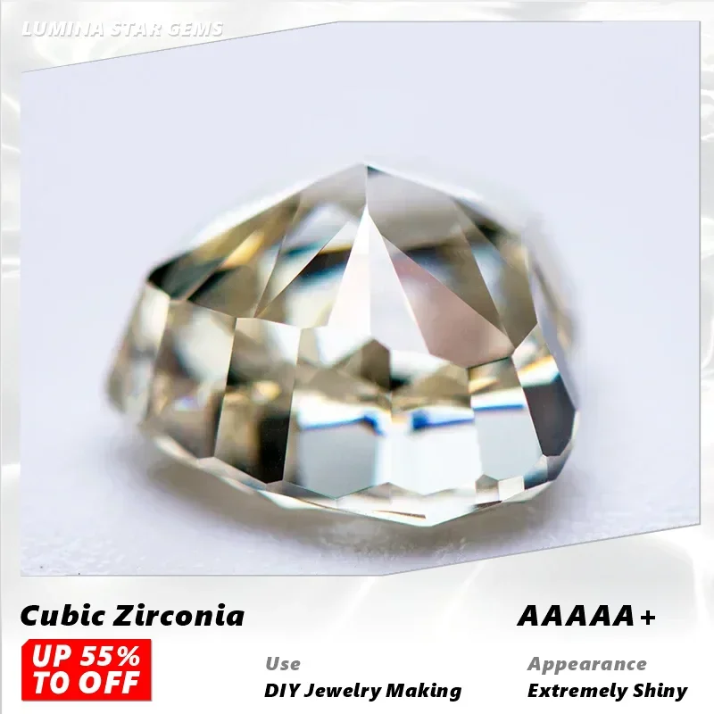 

L-Cubic Zirconia Wholesale No Certificate Crushed Ice Cut Heart Shape Light Yellow Color Charms Beads for Diy Jewelry Making