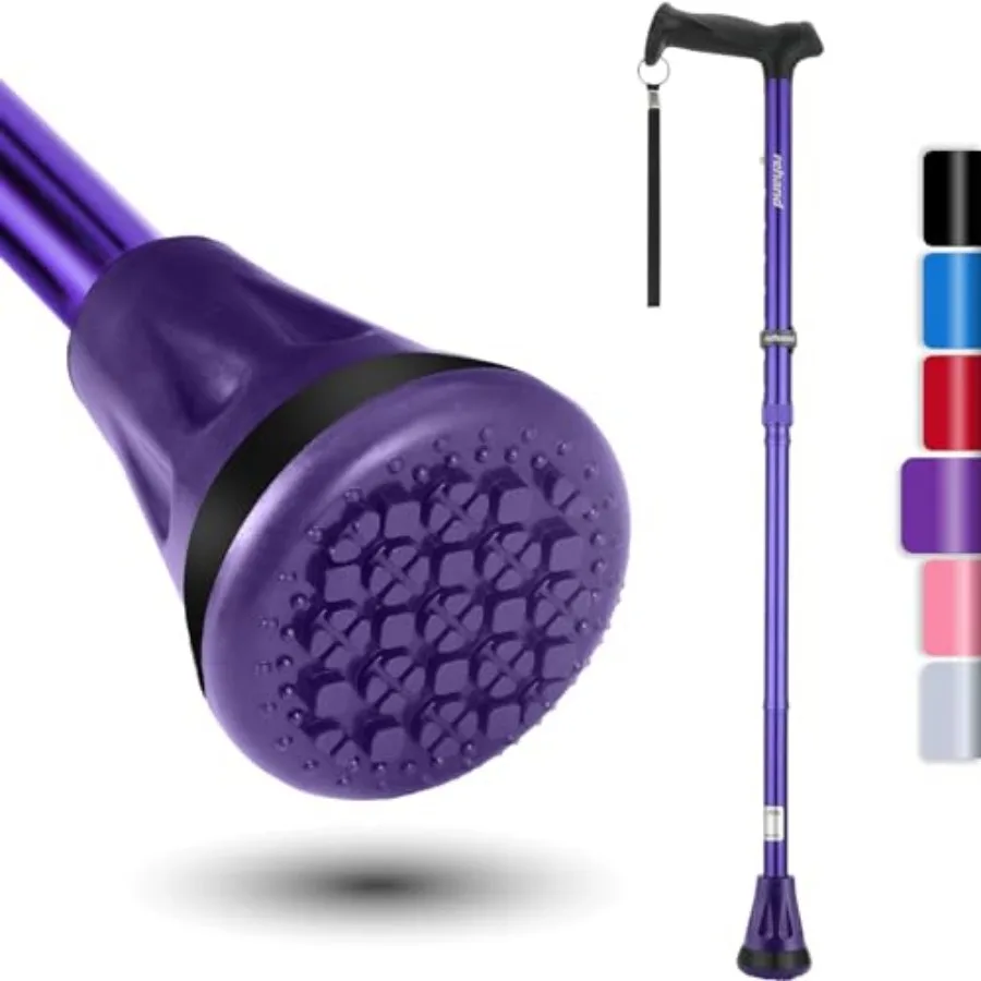 

Walking Cane - Foldable, Adjustable, Collapsible Walking Canes for Men and Women, Heavy Duty All Terrain Tip, with Travel Bag W