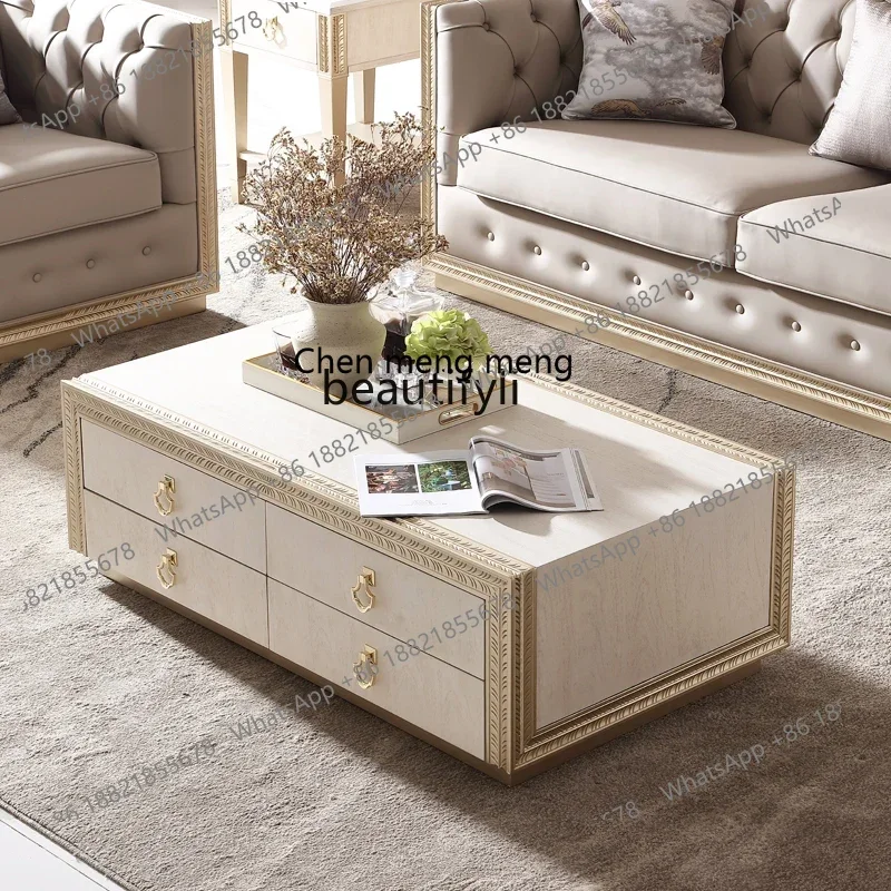 

178CC American solid wood floor-to-ceiling cabinet small apartment living room coffee table combination simple locker