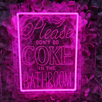 Neon Sign Please Don't Do Coke in The Bathroom Wall Decor USB Powered LED Neon Light Sign for Party Decor Bathroom Bar Club Deco