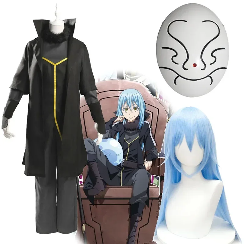 2021 Anime That Time I Got Reincarnated as a Slime Cosplay Costume Rimuru Tempest Costumes Adult Uniform Suit and Wig Mask