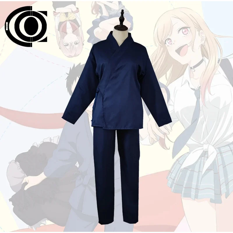 dd12Anime My Up Gojo Wakana Costume My Dress Up Darling Jinbei Cosplay wig shoes headwear