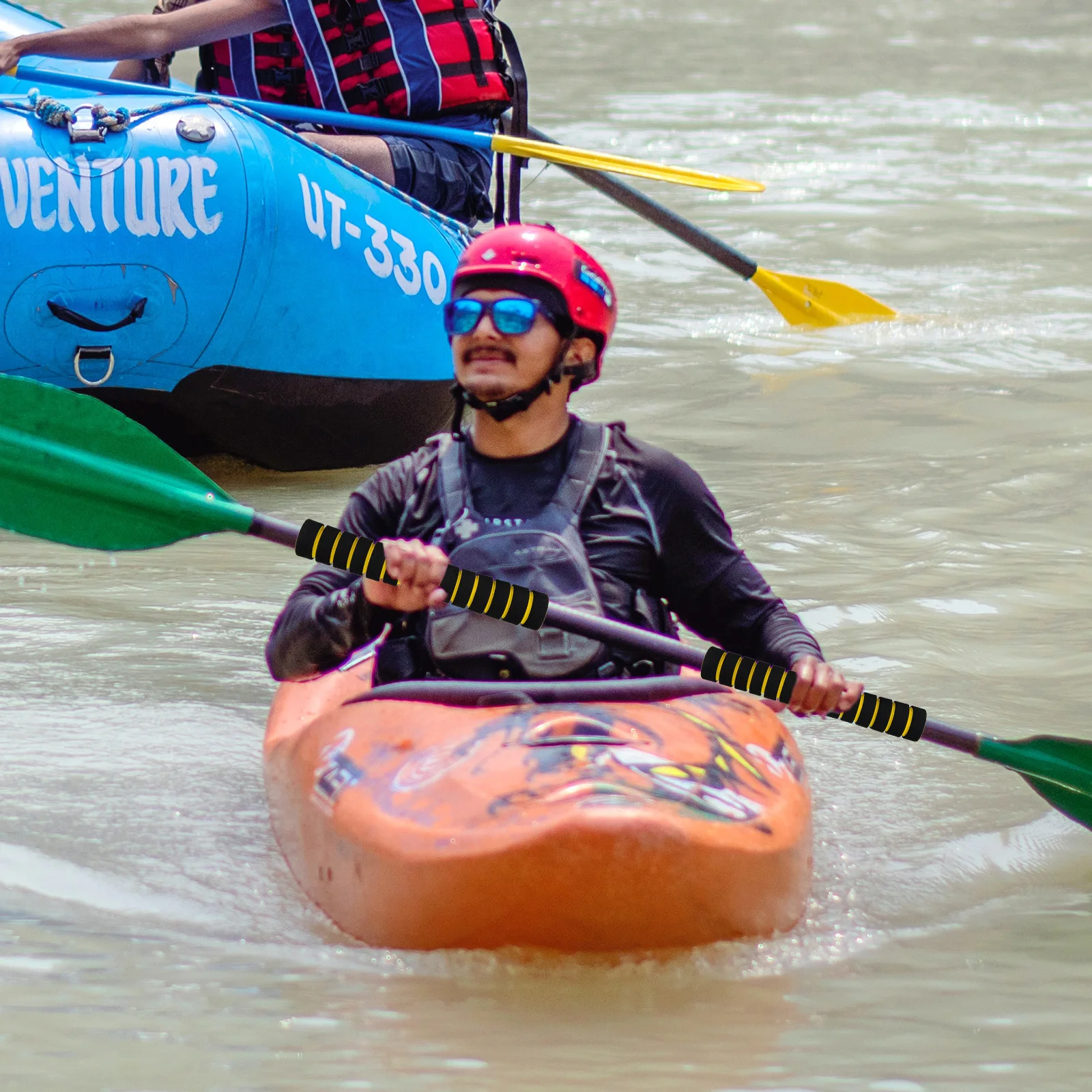 

2pcs Kayak Sponge Non-Slip Oral Kayak Supplies Poles Grips Shaft Sleeves For Paddle Wraps Canoe Kayaking Accessories