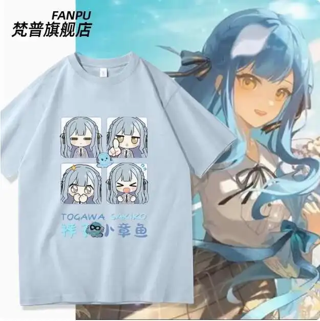 

Anime Bangdreamave Mujica Short Sleeve Bocchi The Rock T-Shirt Summer Cosplay Costume Casual Student Loose Tops anime