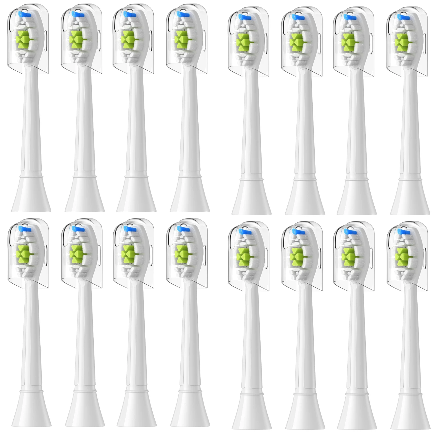 

Сменные насадки для зубных щеток, 4/8/12/16 шт., совместимые со сменной насадкой для электрической щетки Philips 4100 6500 6100 7500 5300 1100