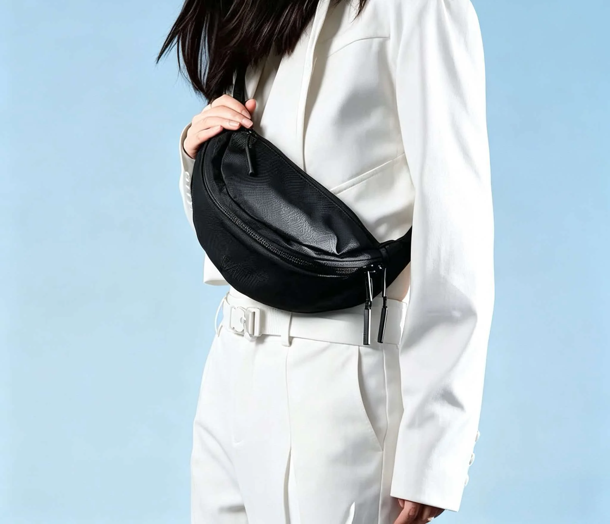 Chest bag, men's and women's trendy texture, casual outdoor sports shoulder bag, cycling bag, crossbody bag, waist bag