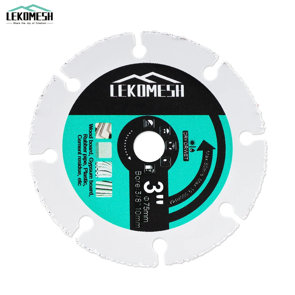 LEKOMESH 3''/Dia75mmCutting Disc Diamond Saw Blade Cutting Wood Rubber Plastic PVC Pipe Gypsum Boards Wood Cutter Circular  Saw