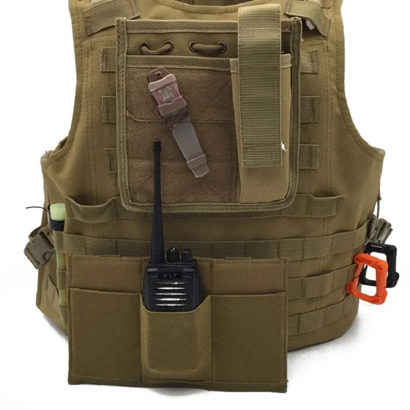 Tactical Molle Magazine Intercom Bag Elastic Vest Attachment Side Bag Triple Intercom Gun Holster Shooting Bag