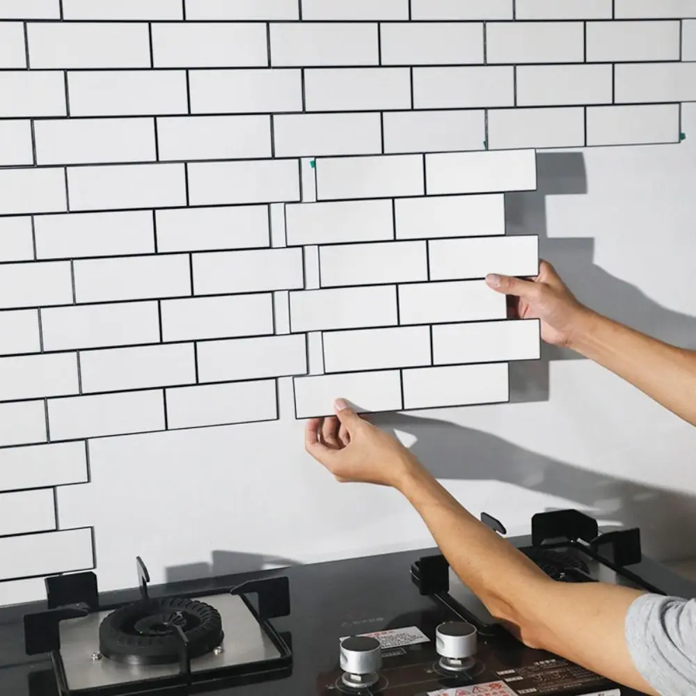 Modello direttamente pavimentato Ristrutturazione della parete facile da pulire per la cucina Carta da parati decorativa fai da te Adesivi murali per piastrelle Pellicola decorativa