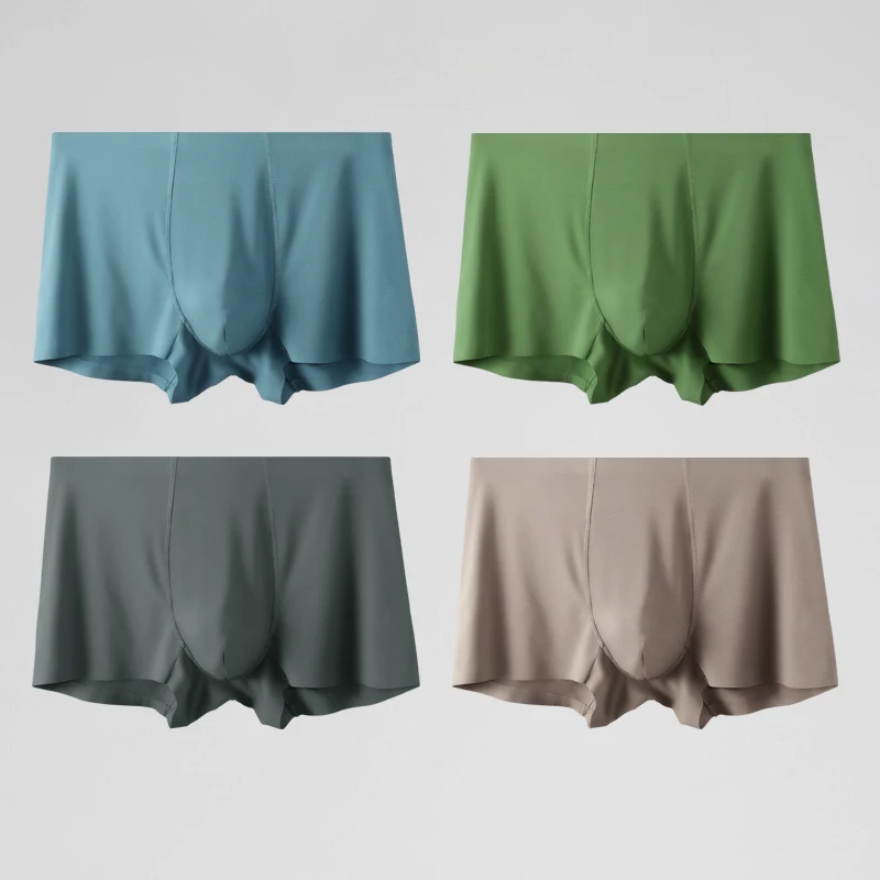 

5PCS Modal men's underwear, men's spring and summer thin four-cornered pants, men's breathable, seamless, flat-corner