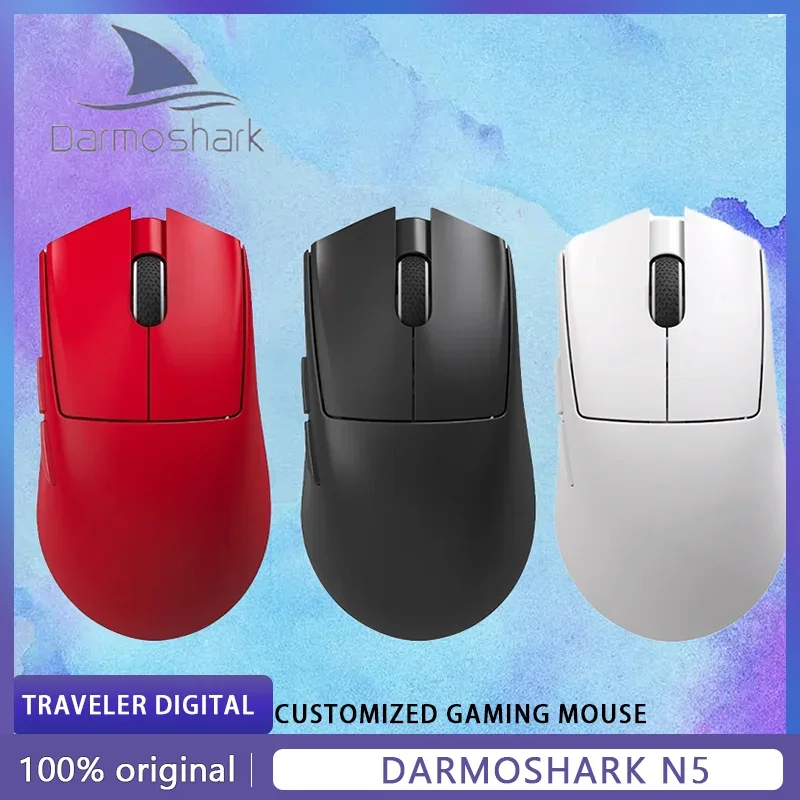 

Darmoshark N5 Wireless Mouse 8K Three Modes Low Latency PAW3395 Sensor Lightweight Gaming Mouse Ergonomics PC Gamer Accessories