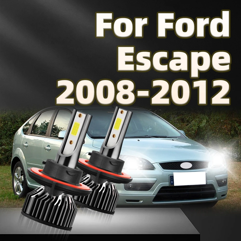 

2Pcs Led Headlight Turbo 30000Lm H13 Car Bulbs 6000K White Lights For Ford Escape 2008 2009 2010 2011 2012