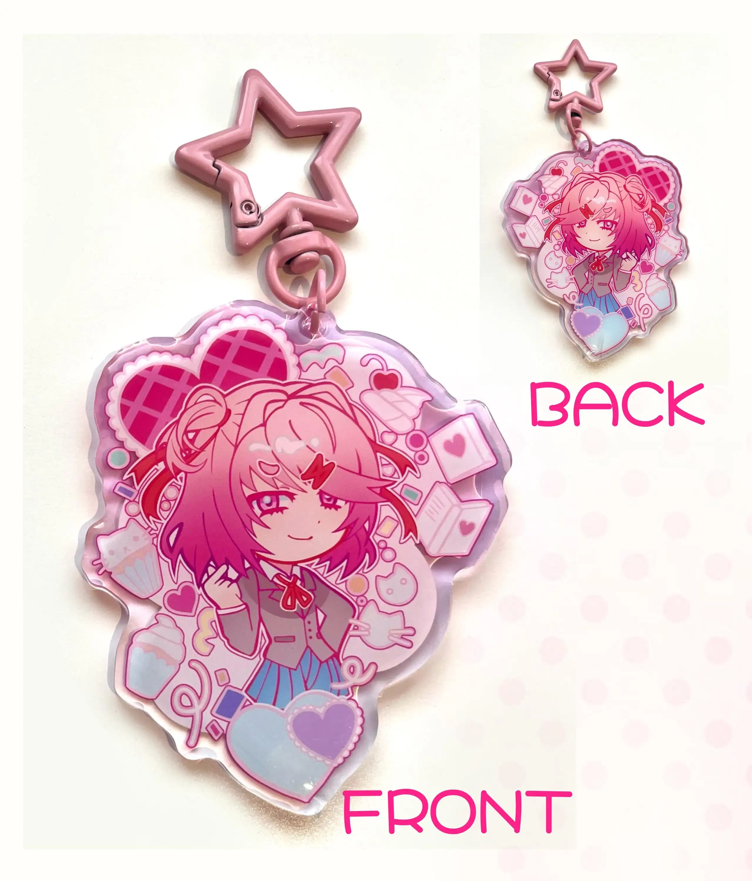 Visual Novel Acrylic Keychains | Sayori, Monika, Yuri and Natsuki | ~68mm x 80mm