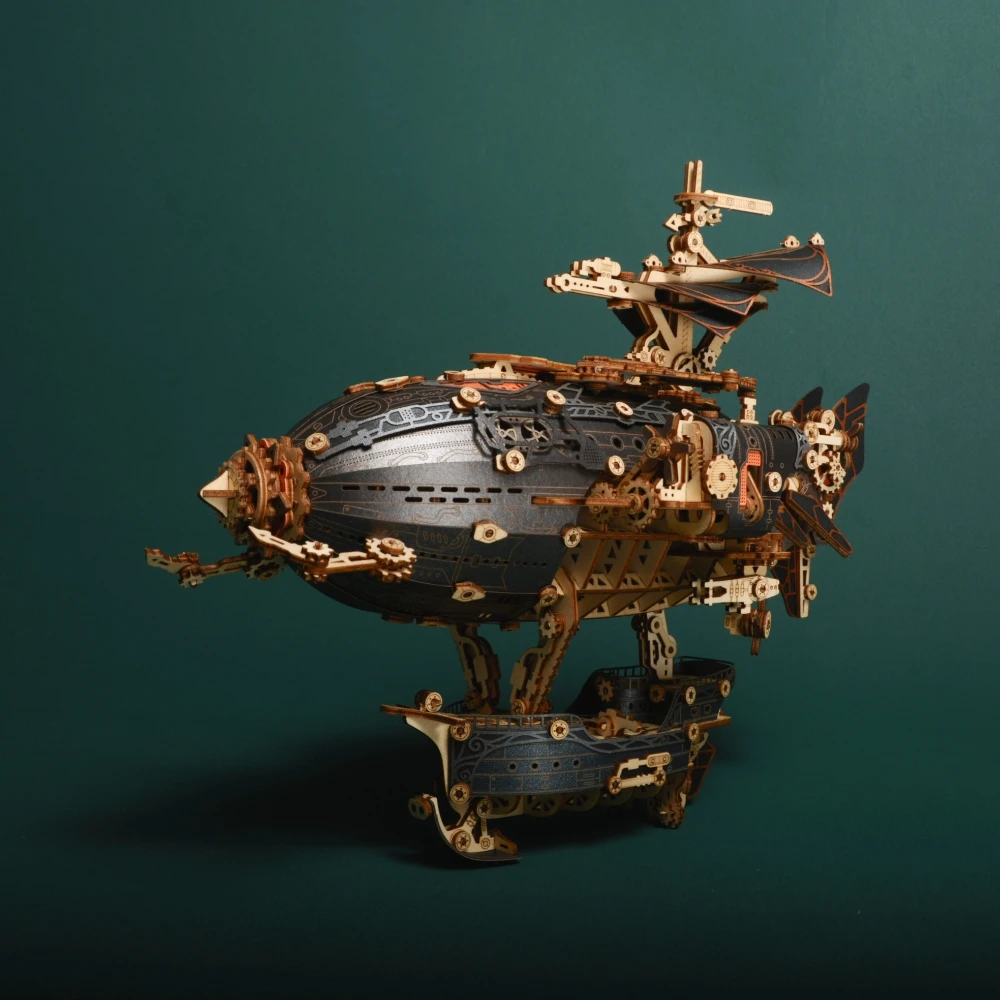 Miniature Terrain Set - How Cat Wooden Airship 3D Wooden