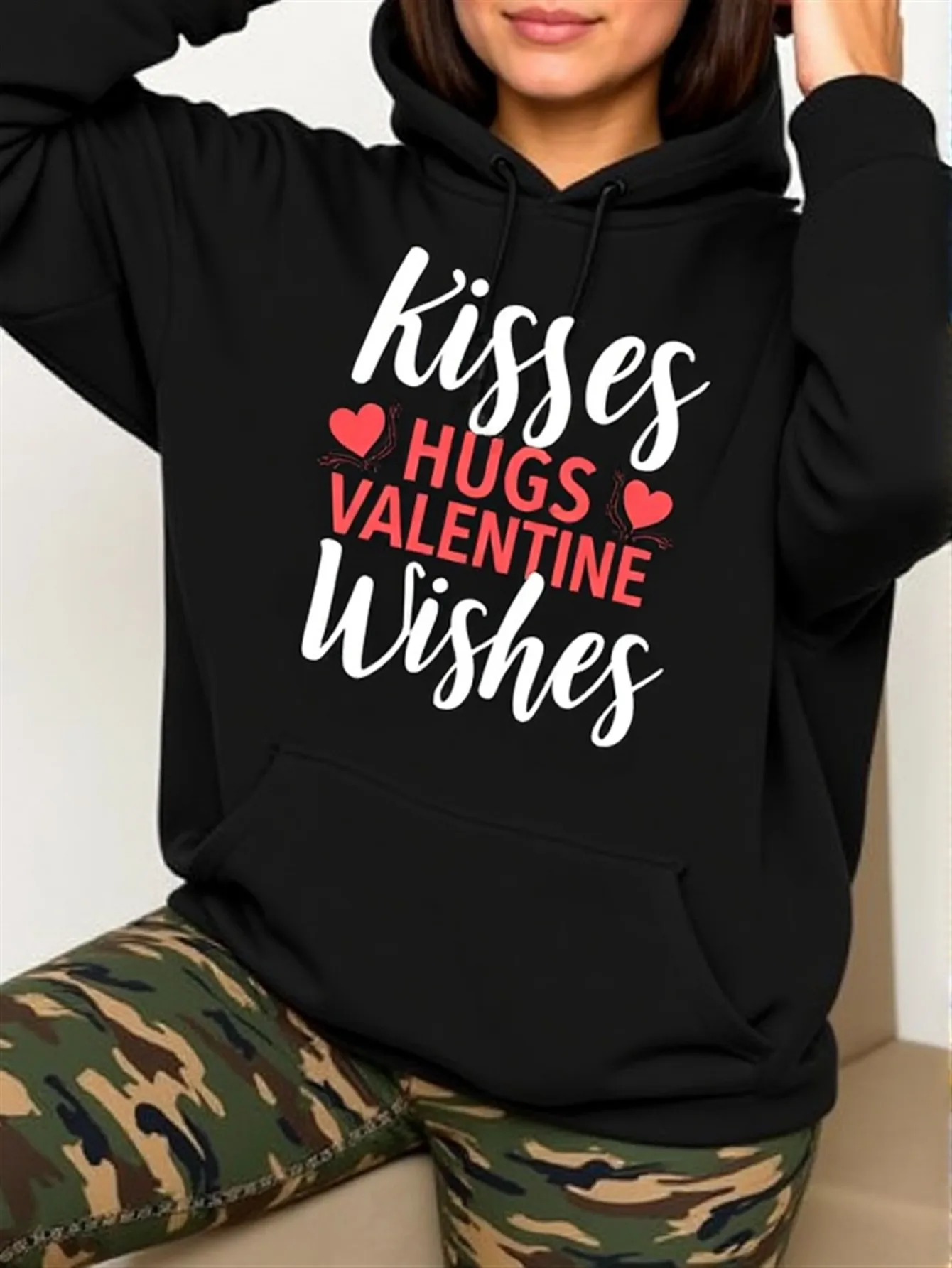 

Men's and Women's Plus Size Print Top, Loose Casual, Soft, Comfortable and Breathable, Outdoor Sports Loose Pullover Hoodie