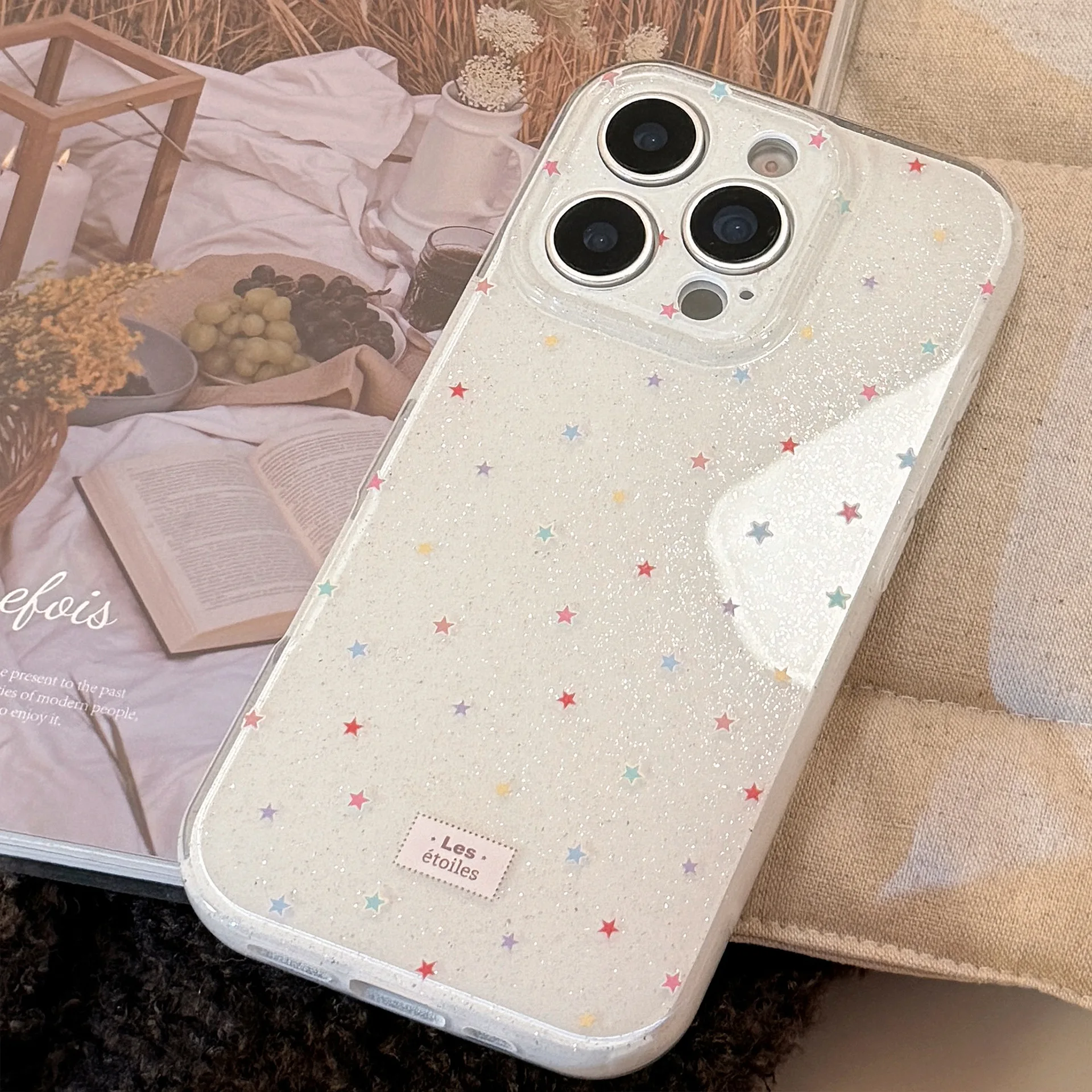 الكورية تألق بريق كامل الشاشة الملونة ستار لينة قضية الهاتف آيفون 16 15 14 13 12 برو ماكس للصدمات الغطاء الواقي