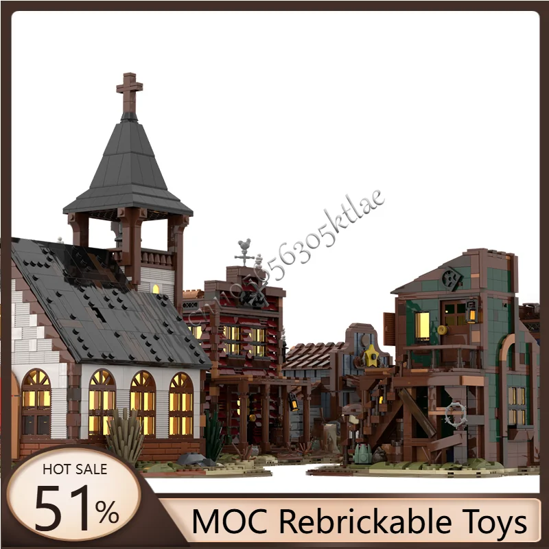 

НОВЫЙ 10056 шт. MOC, хит продаж, средневековый западный город, строительный блок, ретро-строительная модель, игрушка для детей, сборка, подарки
