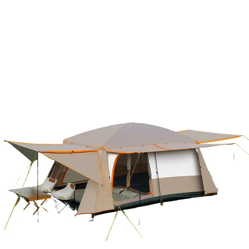 Tent for Outdoor Camping 2 Room 1 Living Room Large Space Portable Folding Sun Rain Proof Park Picnic Equipment