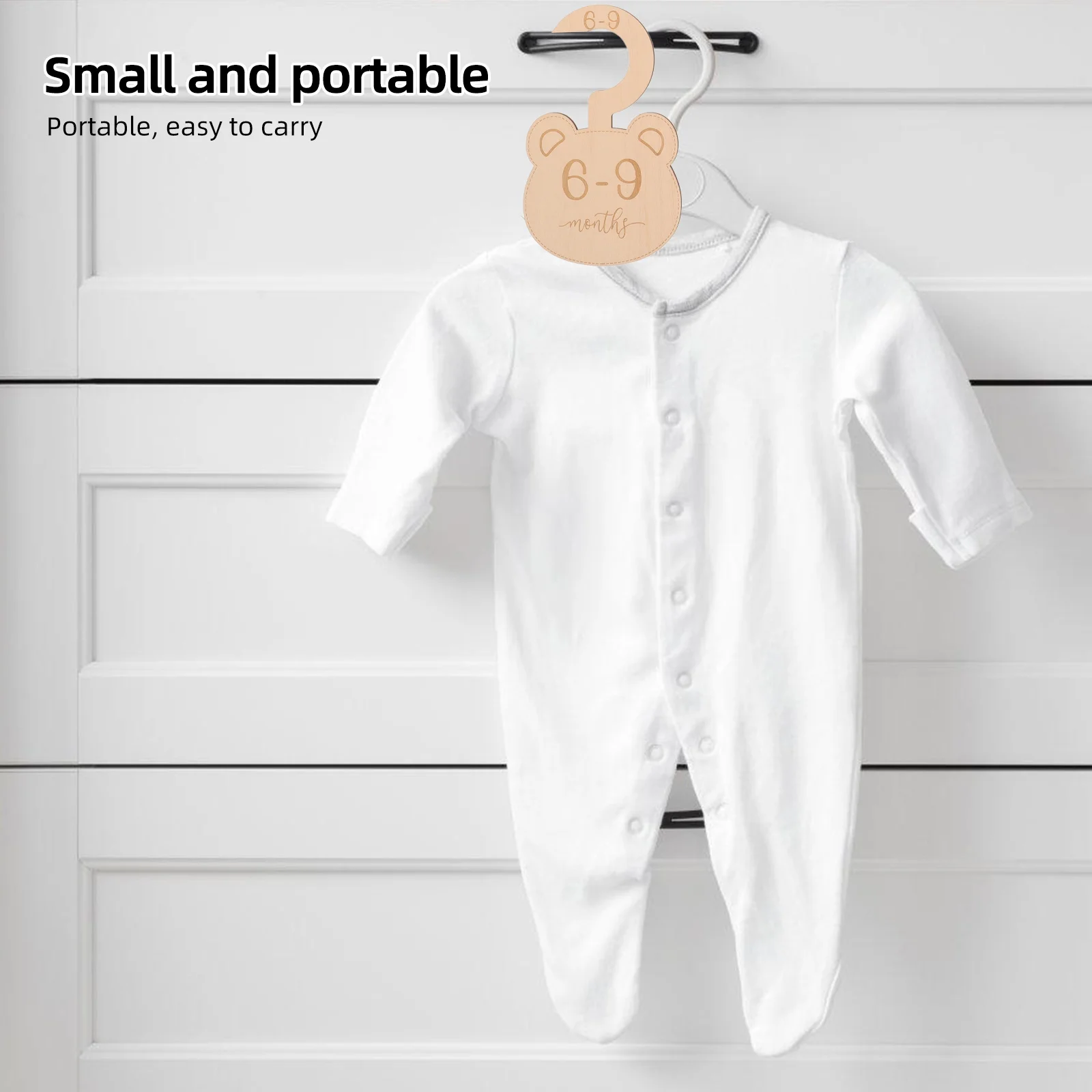 

7Pcs Clothes Closet Dividers Wooden Wardrobe Dividers Nursery Closet Size Organizer Clothes Divider Set