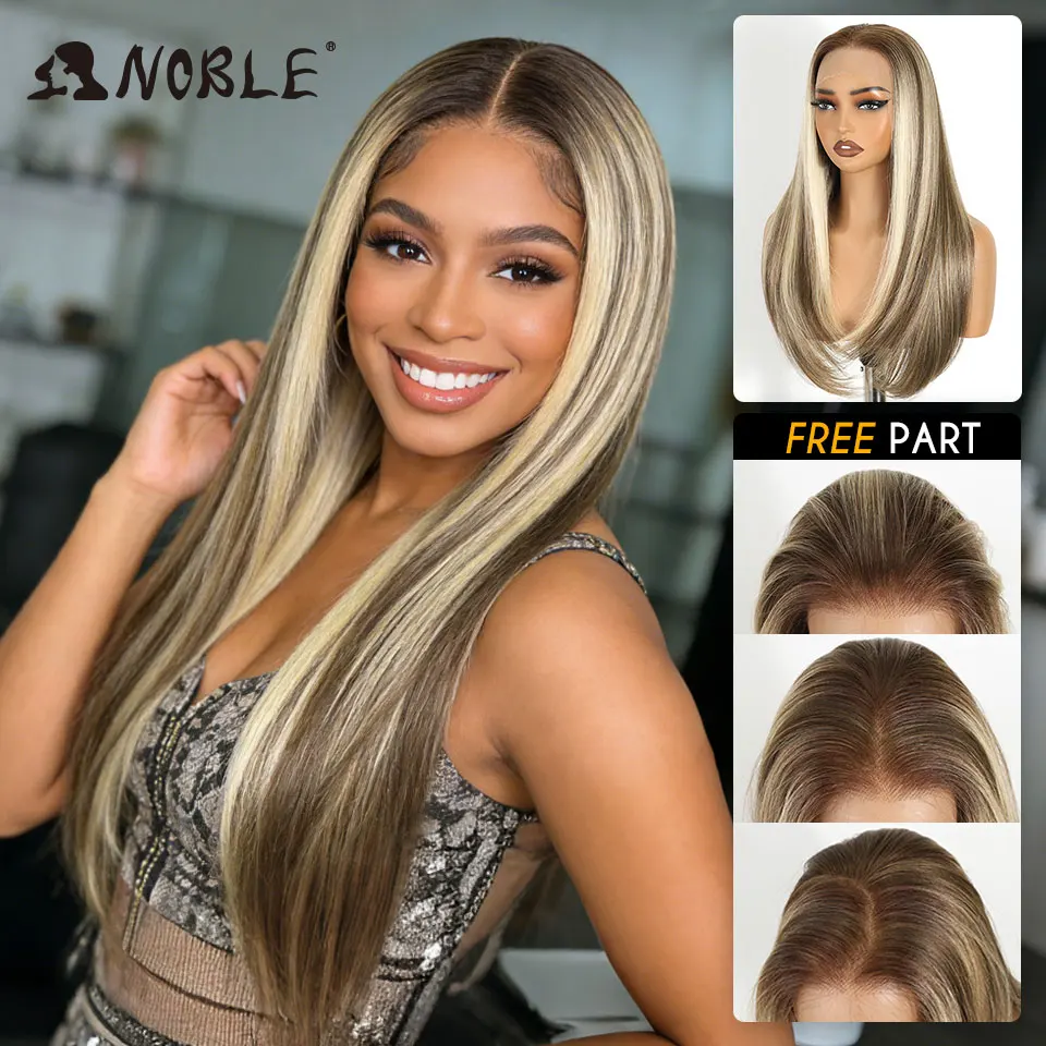 

Синтетический парик с кружевной передней частью 13x6, 24 дюйма, омбре, коричнево-русый, прямой, горячая распродажа, быстрая доставка, термостойкий, без клея, для женщин