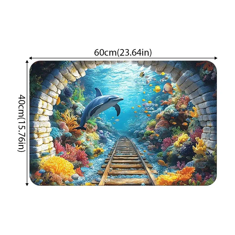 سجادة حمام دياتوميت بتصميم ثلاثي الأبعاد، سجادة أرضية مضادة للانزلاق لمدخل الحمام والمطبخ، سريعة الجفاف وسهلة التنظيف، أنماط متعددة