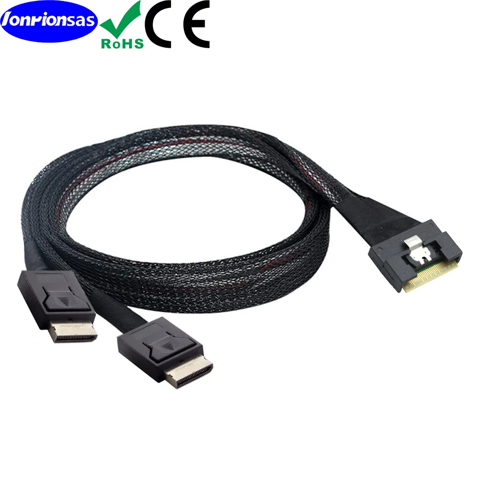 All-inclusive Anti schuine inbrengen Slimline SFF-8654 8i 74Pin PCI-E naar Dual 2X OCulink 8611 4i Server grafische kaart kabel