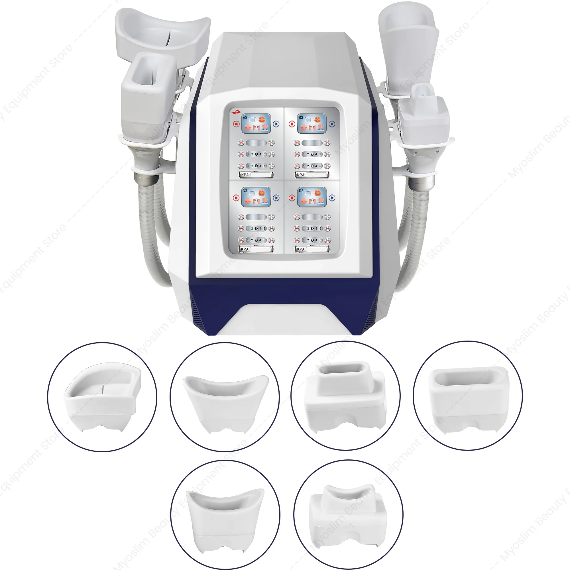 Diamond Cold Lipolysis Machine 360° Surround Cooling Dual Probes Non-Invasive Fat Reduction Device for Body Shaping