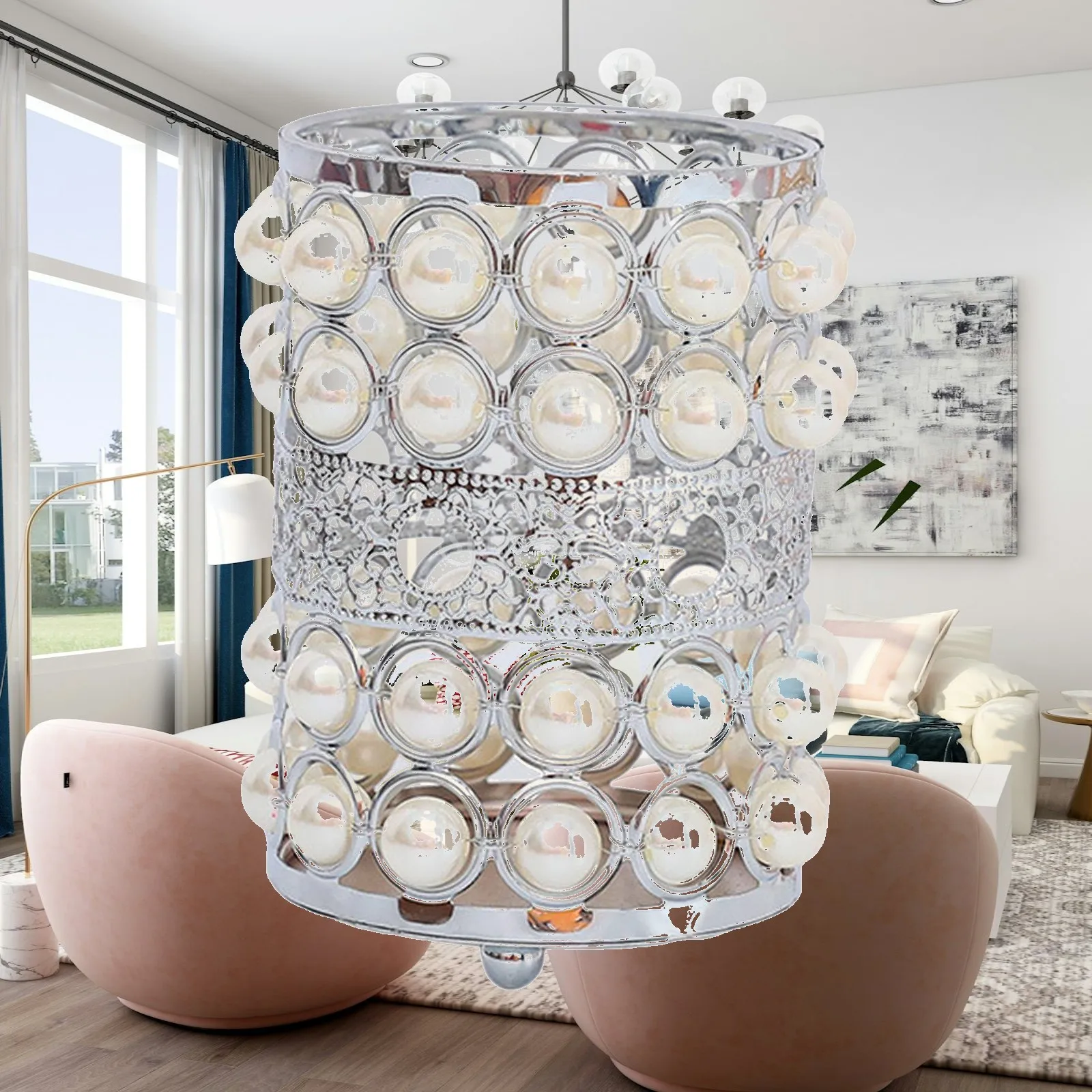 Elegant Pearl Makeup Brush Holder Crystal Organizer for Vanity Countertop Iron Metal Pencil Case Cosmetics Storage Wedding