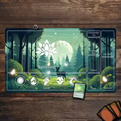Magic Playmat card gaming mat with zone Cat illustration design mtg playmat Desk Mat gamer keypad expansion mousepad office pad