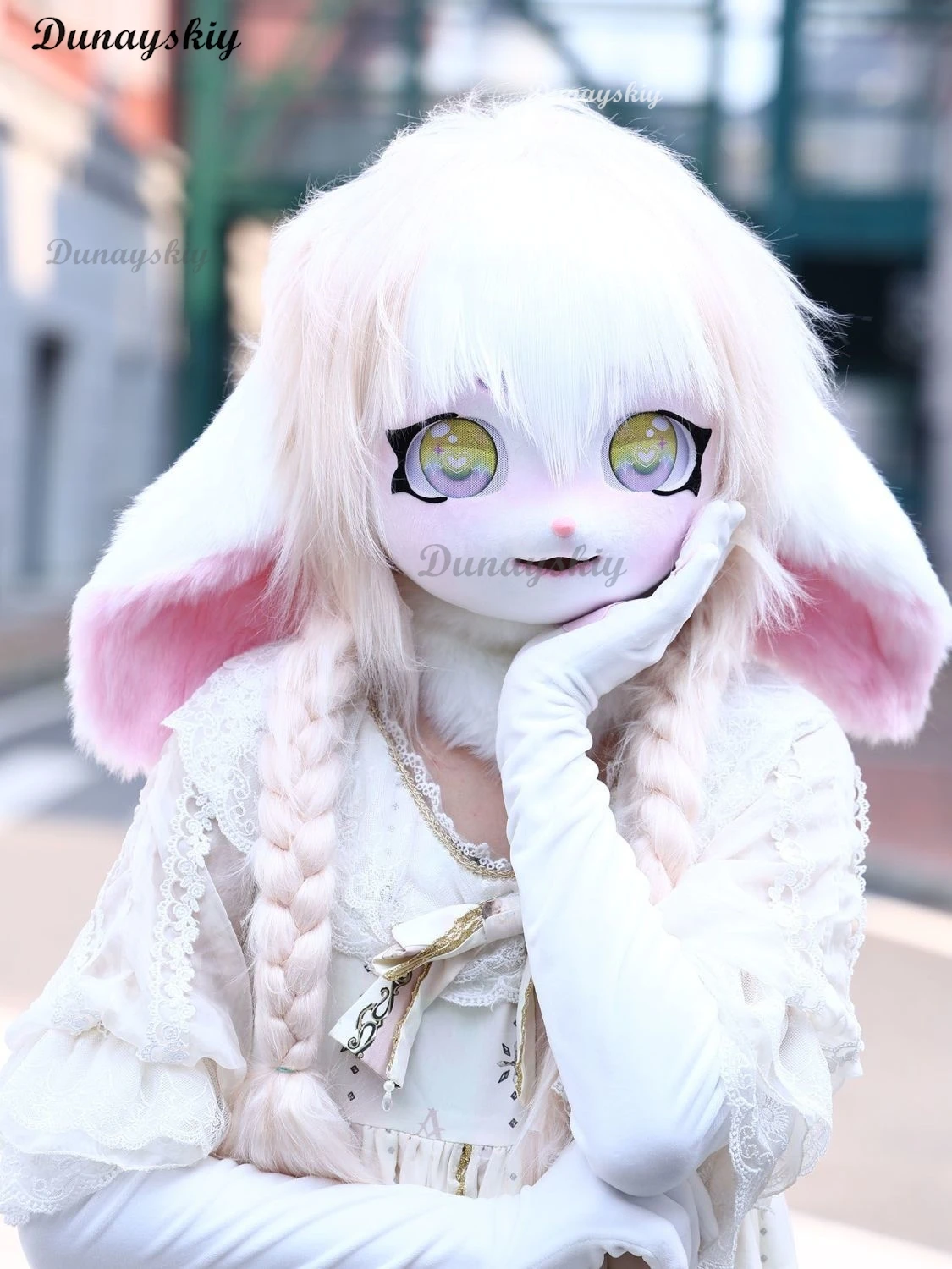 

Cute Fursuit Kigurumi Furry Headset Kig Mask Cosplay Costume Rabbit Doll Costume Paws Animal Head Base Furry Costume Accessories