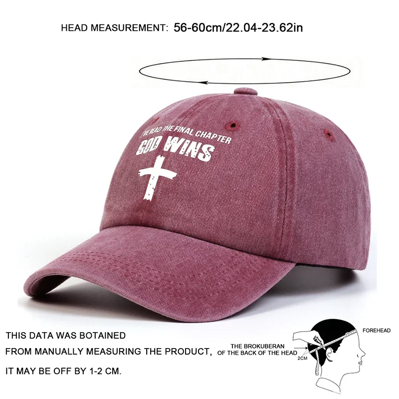 للجنسين الله يفوز عبر طباعة غسل قبعات البيسبول الربيع والخريف في الهواء الطلق قابل للتعديل قبعات عادية واقية من الشمس قبعة قبعة رياضية