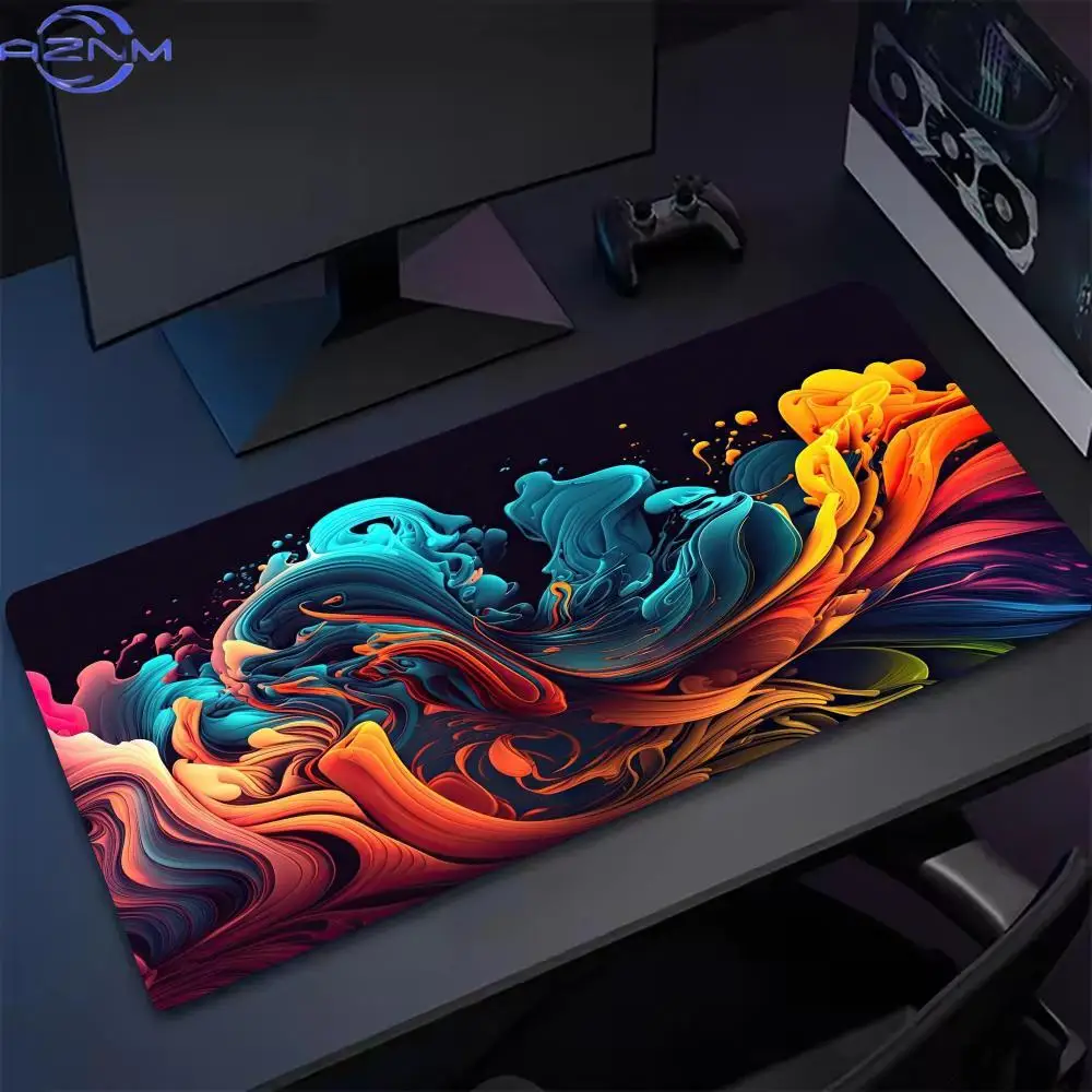 Colored liquid keyboard Mouse Pad Large MousePad XXL Gaming mini PC Rubber Lock Desk Mat laptop Computer Gamers work office
