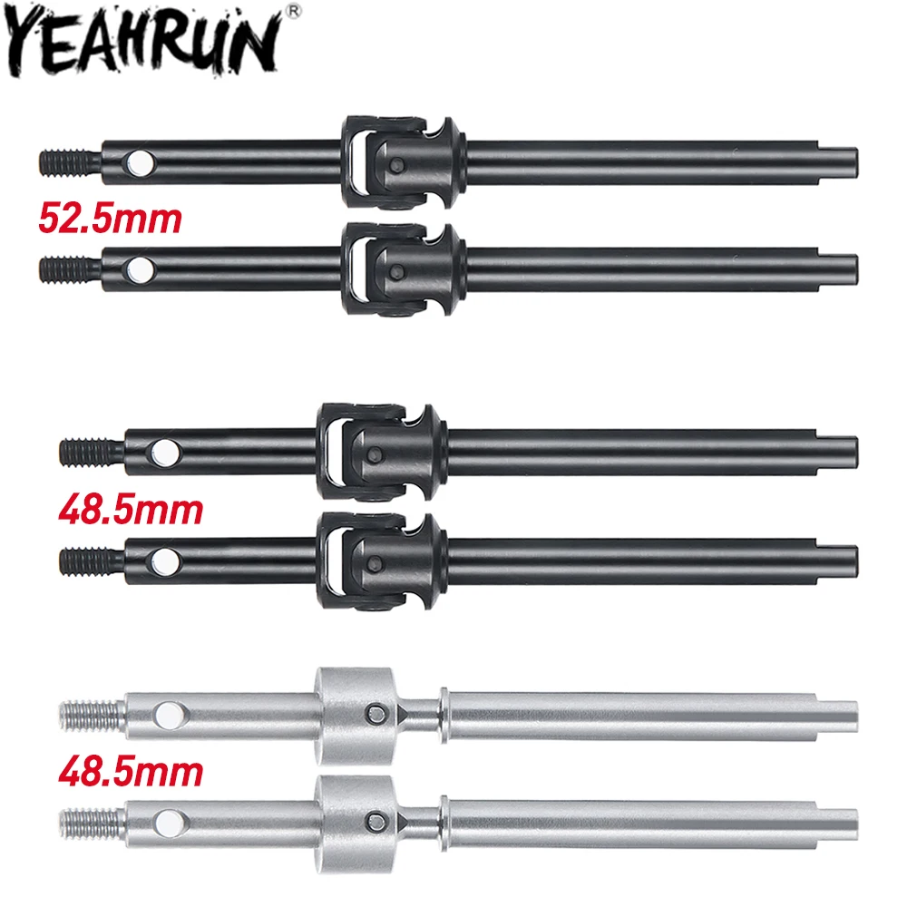 YEAHRUN 2PCS Stahl CVD Vorderachse Antriebswelle 48,5/52,5mm für 1:24 RC Crawler Auto Axial SCX24 alle Serie verbesserte Teile