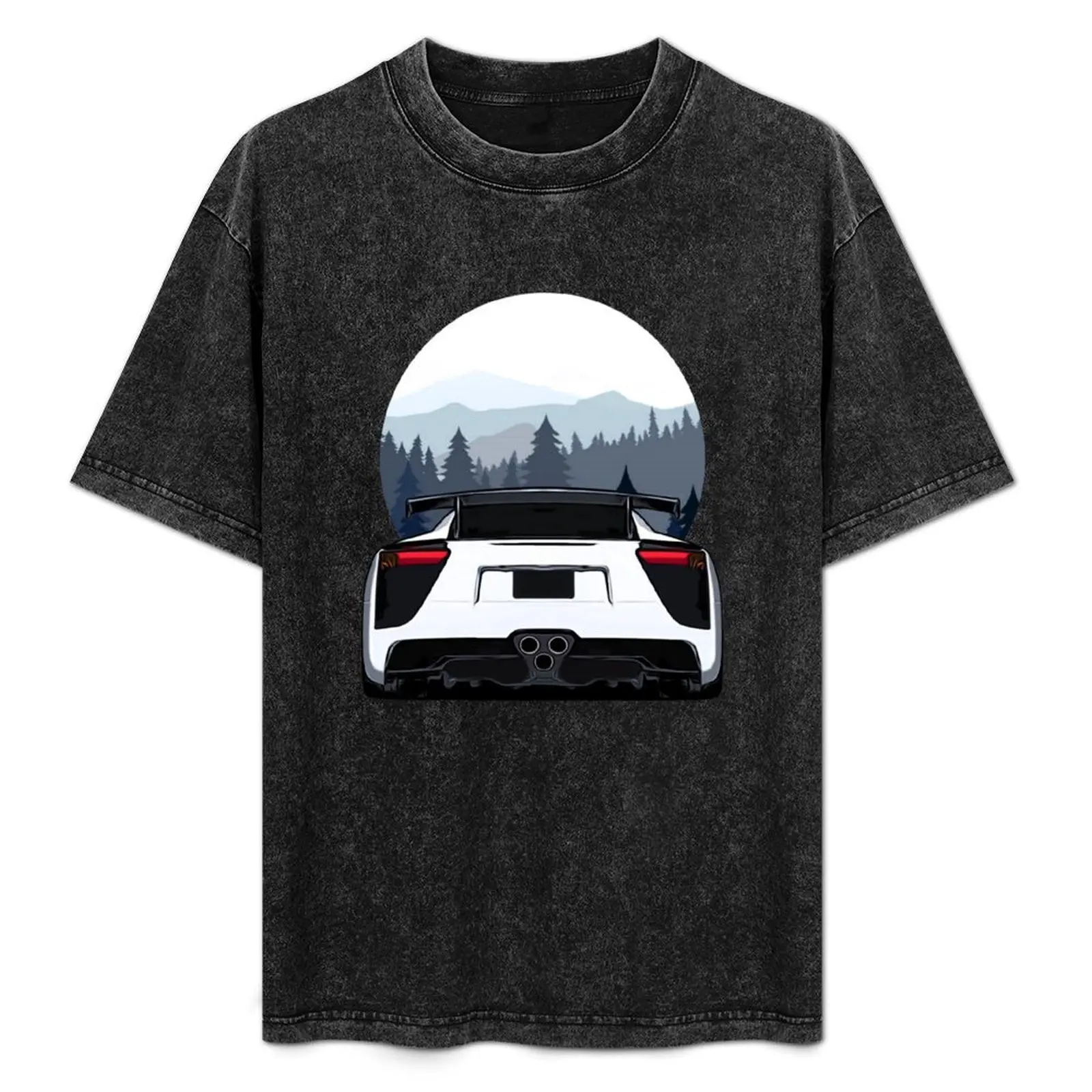 Camiseta Artic White LFA Rear Blue Forest con estampado de arte lineal simple