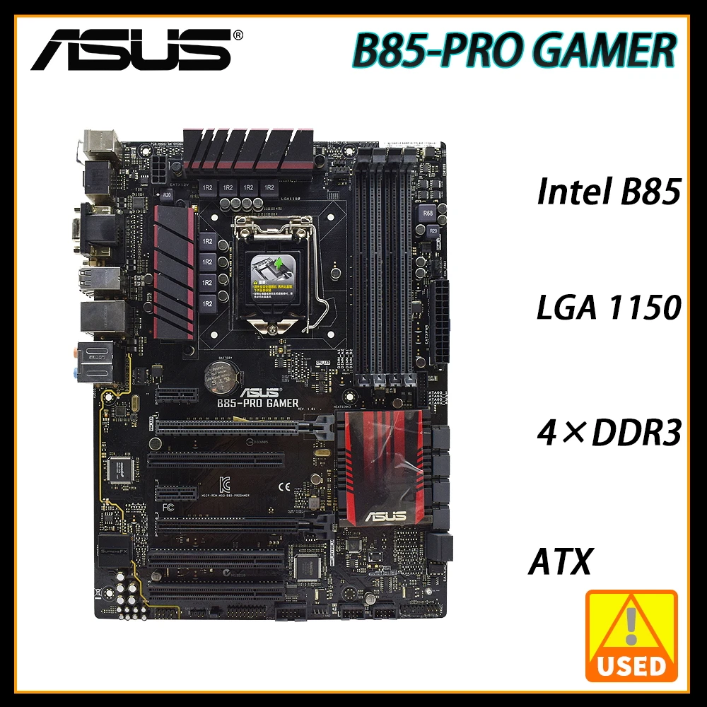 

ASUS B85-PRO GAMER Motherboard Intel B85 LGA 1150 support Core i3-4130 4150 4350 4430 4670 4770 4570 cpu 4×DDR3 ATX