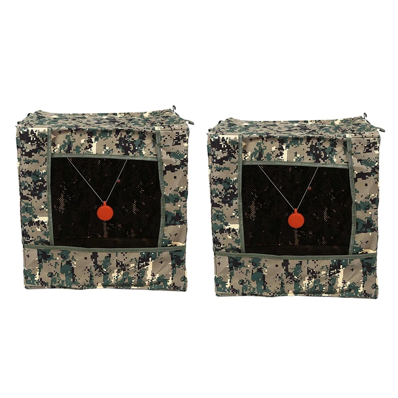 

2X Foldable Target Box Aim Practice Tool Sling Shot Ammo Recycle Archery Target Case With Silicone Target Buffer Cloth