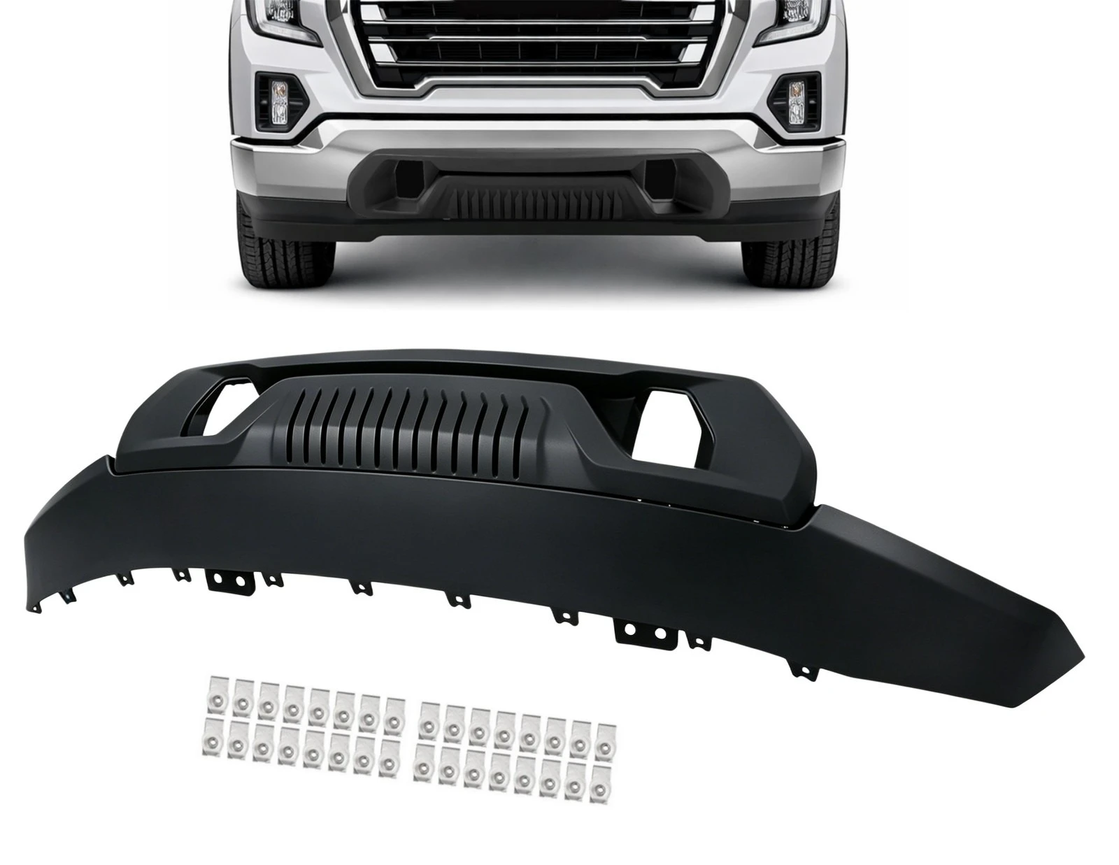 Front Lower Bumper Cover With Skid For 2019 2020 2021 GMC Sierra 1500 84225828