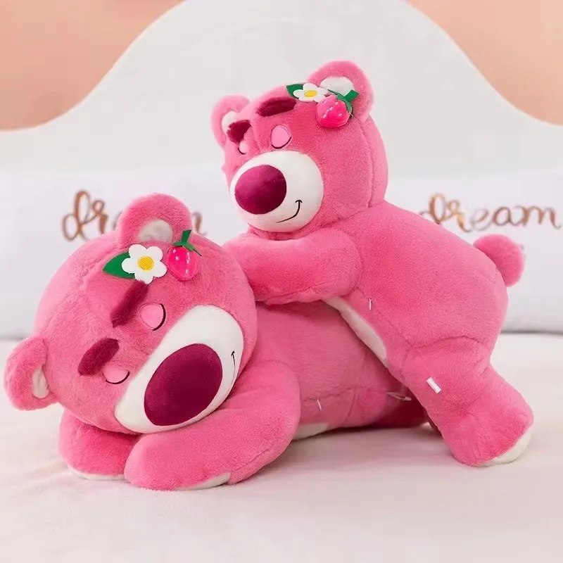 

Мягкая игрушка Disney Lotso 30/40/50 см, милый плюшевый медведь-клубничка, мягкая подушка, кавайная аниме-кукла, подарок для девочек