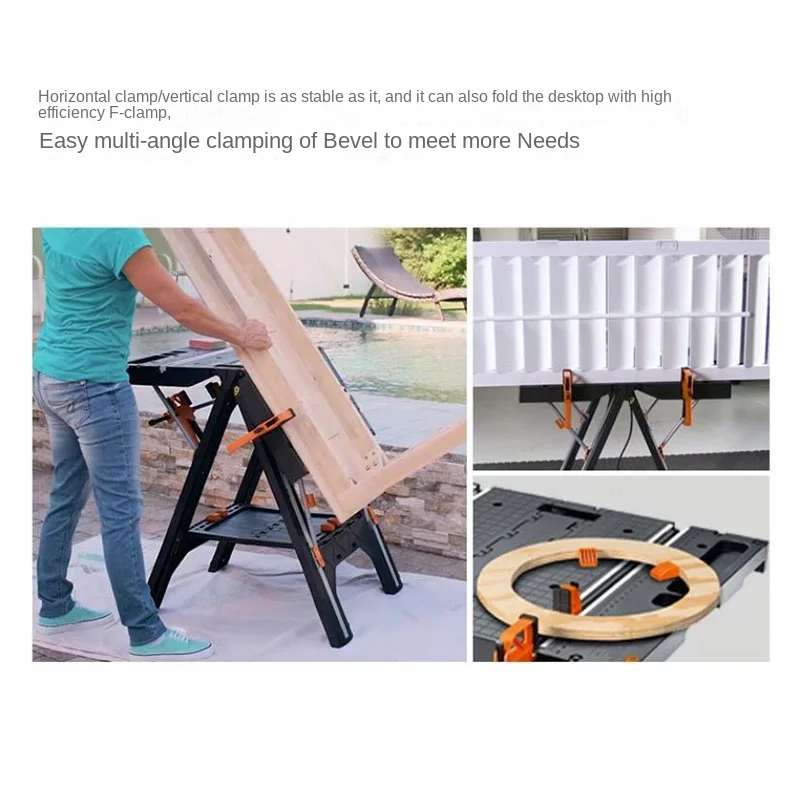 

CheapNEW Load 135KG Multifunctional folding woodworking workbench DIY workbench portable tool table strong clamping for