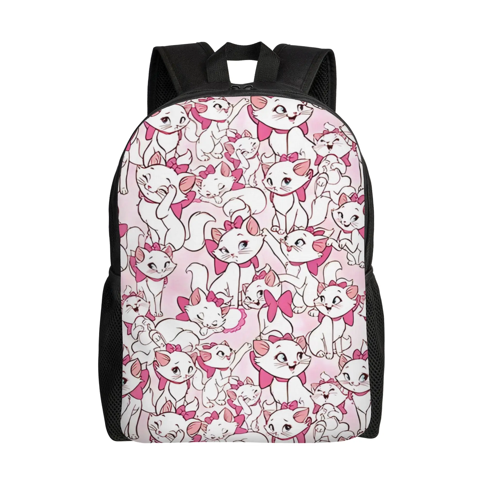 

Walt Cartoon Laptop Bag Back to school season Marie With Her Pink Bow Aristocats Inspired Coffee Light Backpack