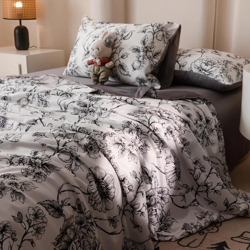 

Summer Quilt Cool Blanket New Peony Korean Edition Bubble Cotton Summer Air Conditioning Machine Washable Household
