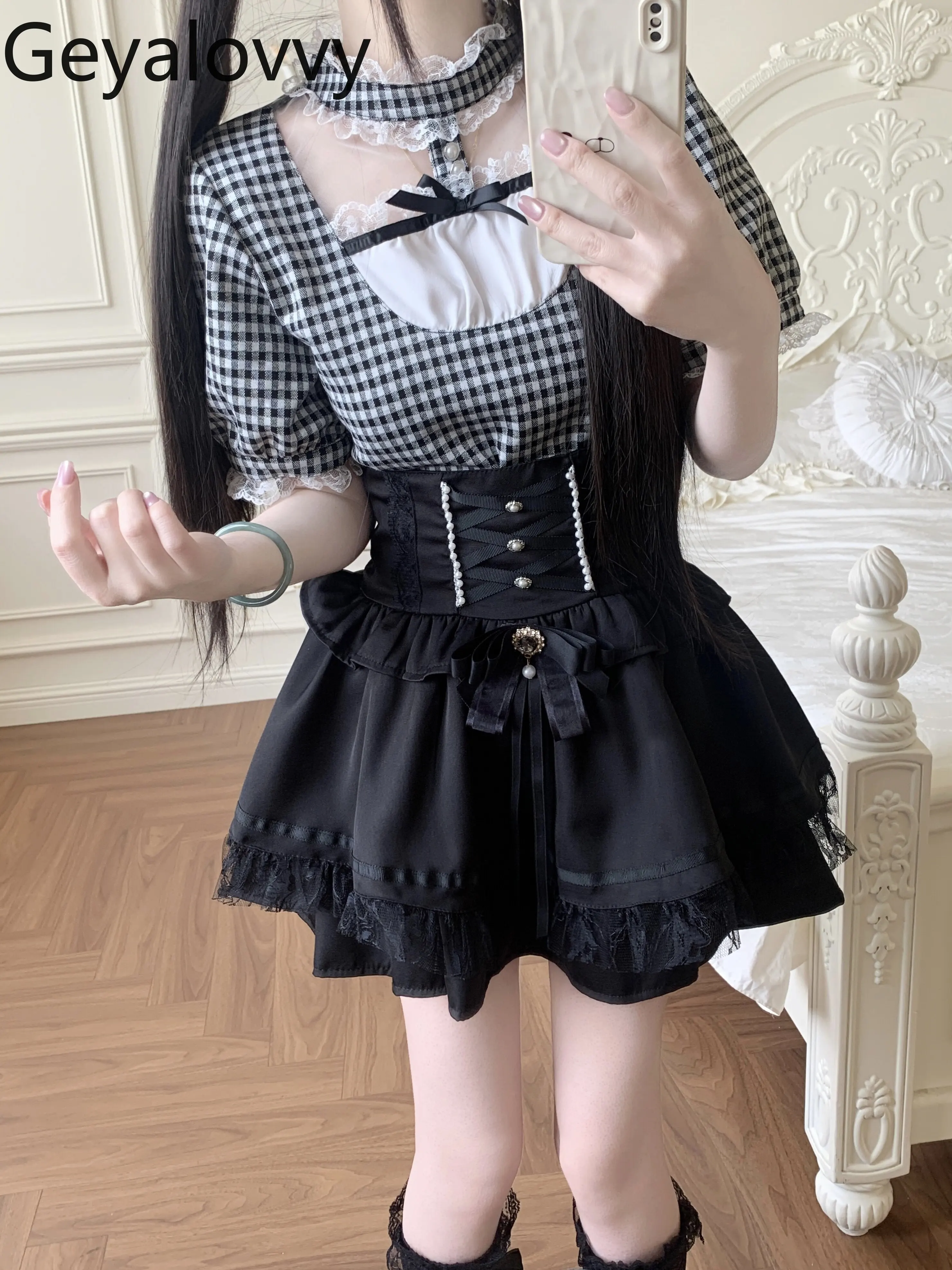 

Модная женская блузка 2026 года: новая коллекция весна-лето, милый и элегантный топ с коротким рукавом, повседневная рубашка с круглым вырезом